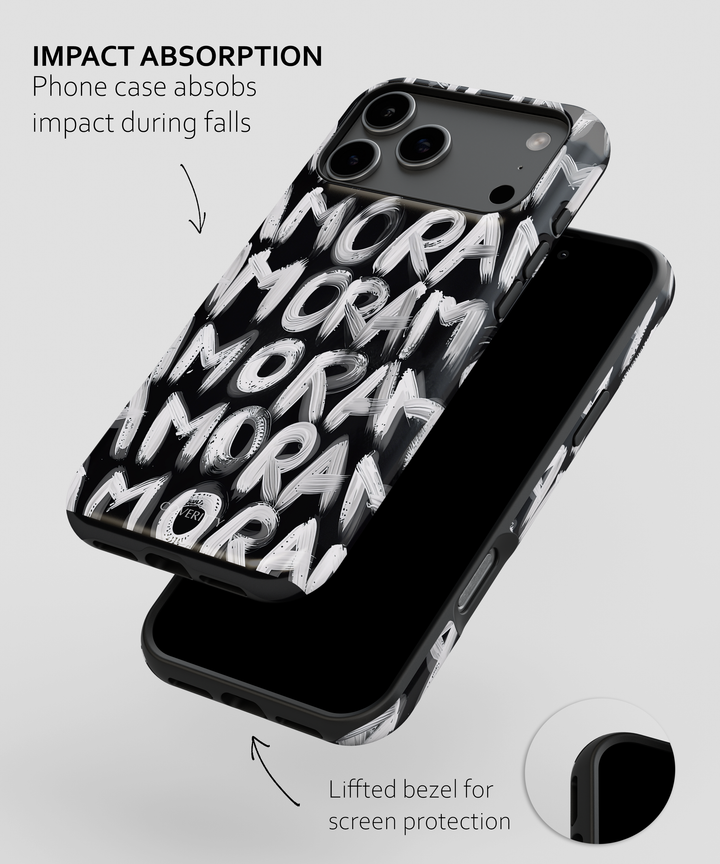 High-end phone case inspired by the word AMOR, symbolizing love and passion