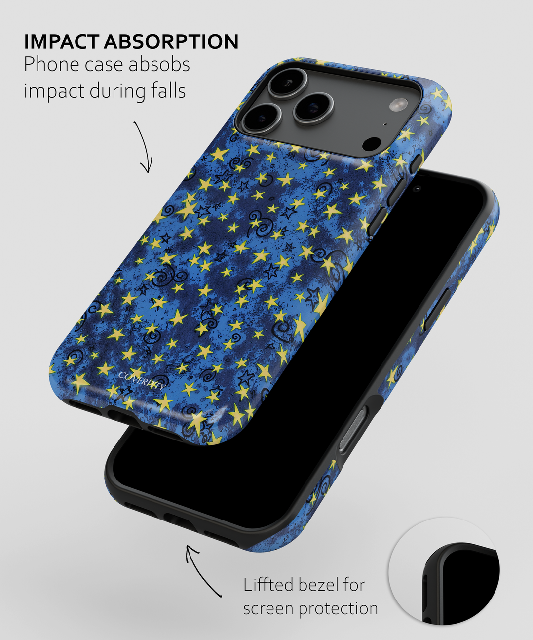 Protective iPhone case with dreamy celestial pattern
