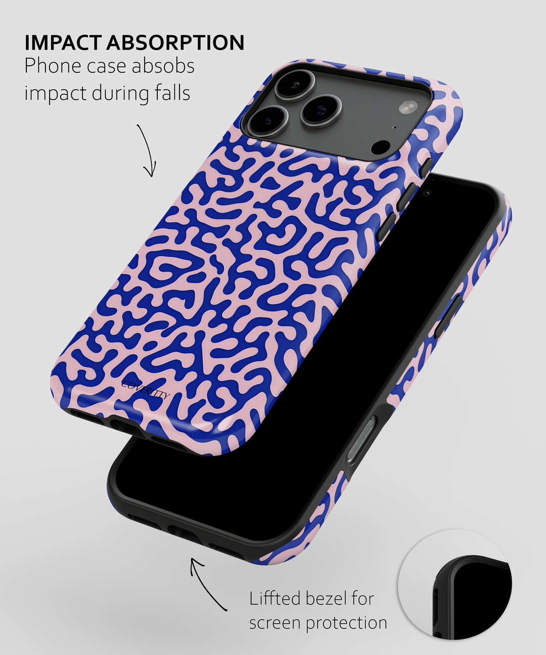 Stylish ocean-themed phone case for iPhone with abstract color pattern