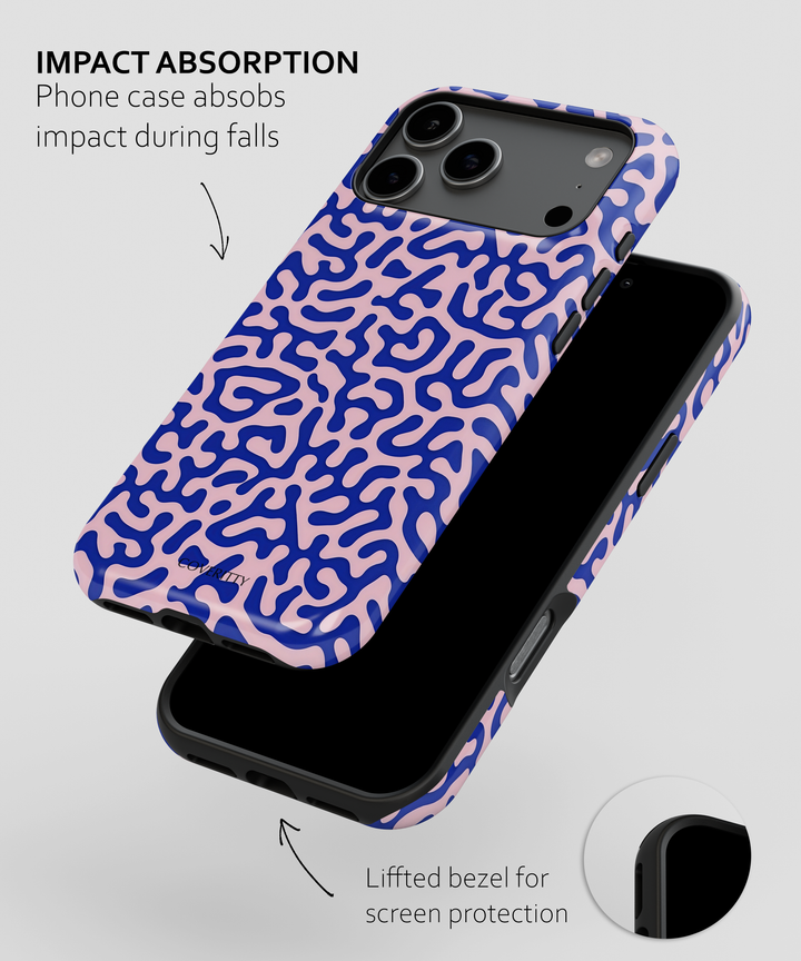 Stylish ocean-themed phone case for iPhone with abstract color pattern
