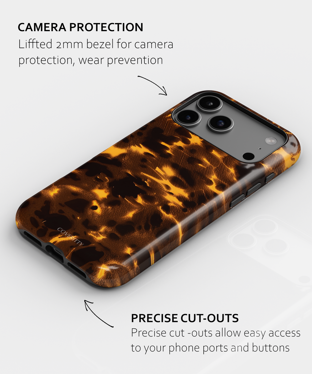 Classic brown and amber marble phone cover